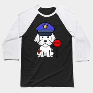 Cute white dog is a police Baseball T-Shirt